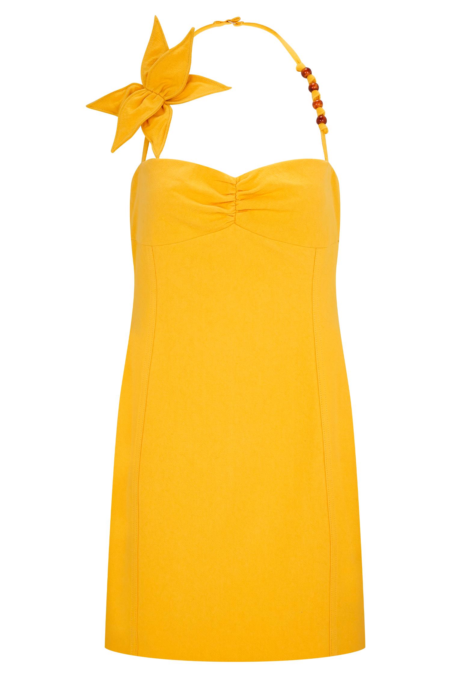 Reyes Cotton Floral Mini Dress - Butterscotch Product Image