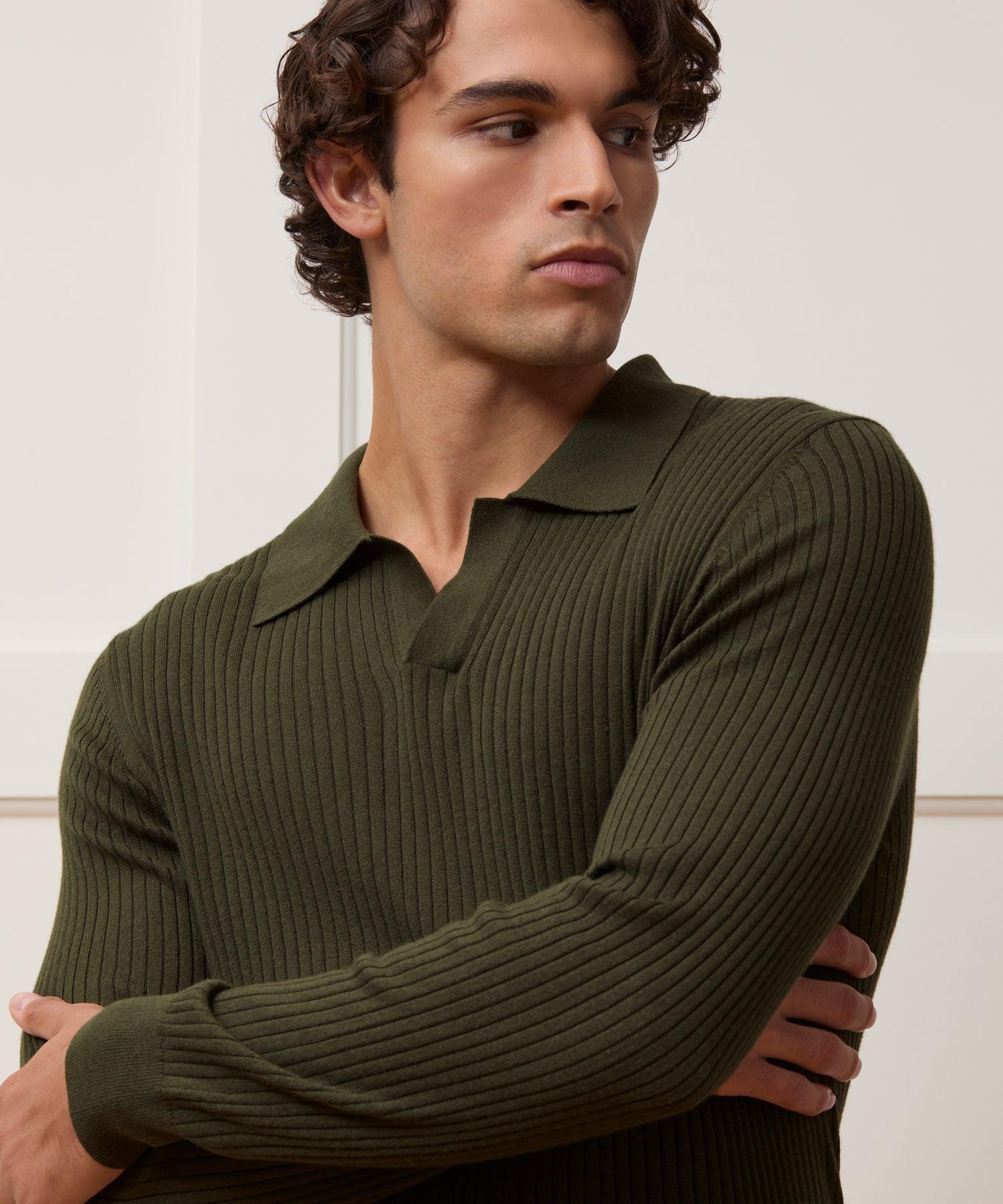 Silk-Cashmere Ribbed Montauk Sweater Polo Product Image