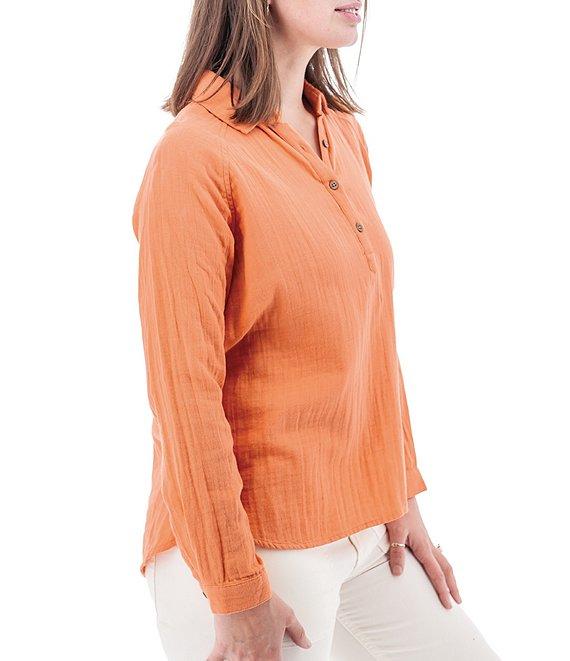 Aventura Kelford Gauze Collared Neckline Long Sleeve Blouse Product Image