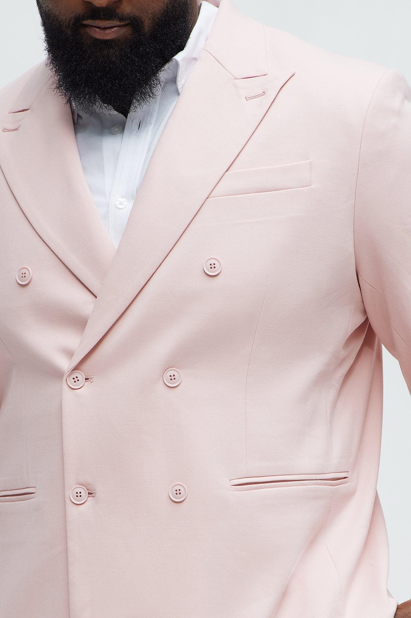 High Peak Lapel Suit Blazer - Pink Product Image