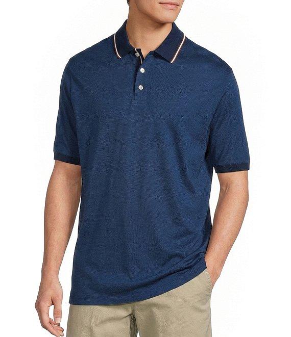 Roundtree & Yorke Short Sleeve Rib Tipped Polo Shirt Product Image
