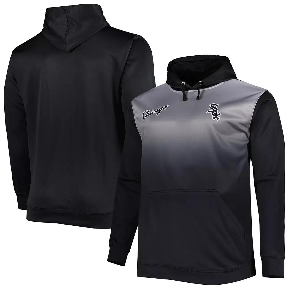 Men's Black Chicago White Sox Fade Sublimated Fleece Pullover Hoodie, Size: 2XLT Product Image