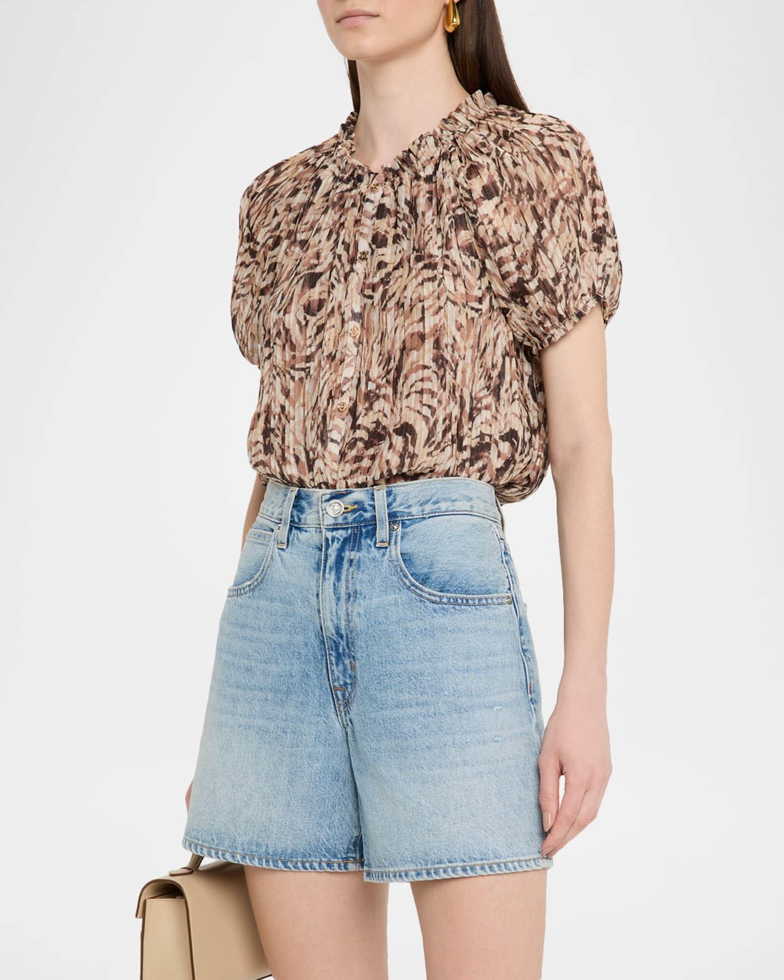 Soraya Pleated Puff-Sleeve Blouse Product Image