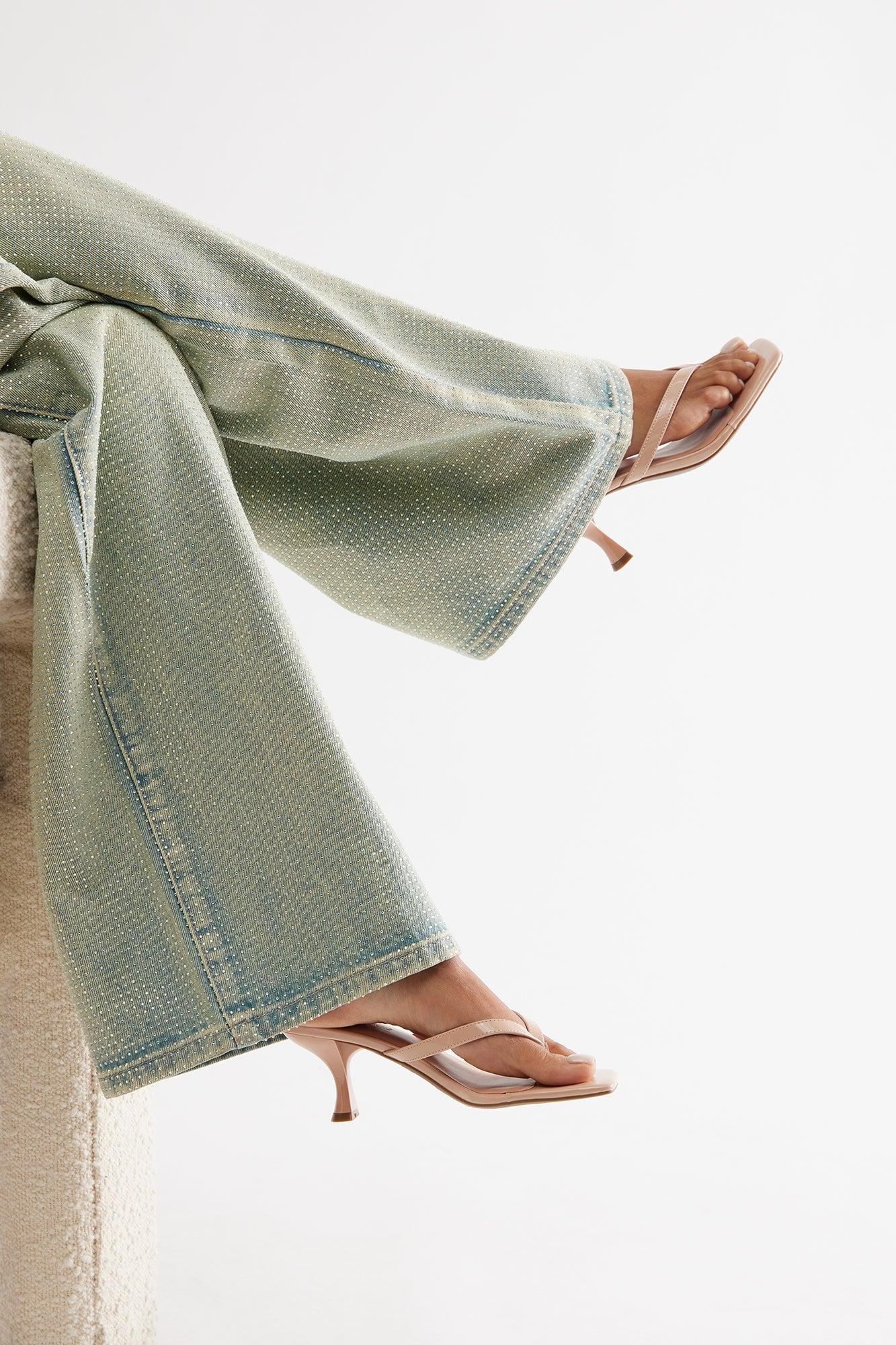 Pool Club Thong Heels - Nude Female Product Image