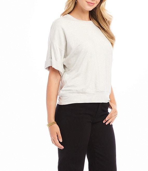 Karen Kane French Terry Crew Neck Dropped Shoulder Short Sleeve Tee Product Image