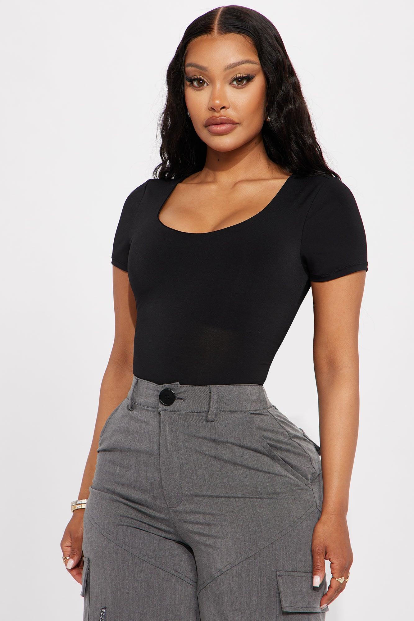 Tabitha Short Sleeve Bodysuit - Black Product Image
