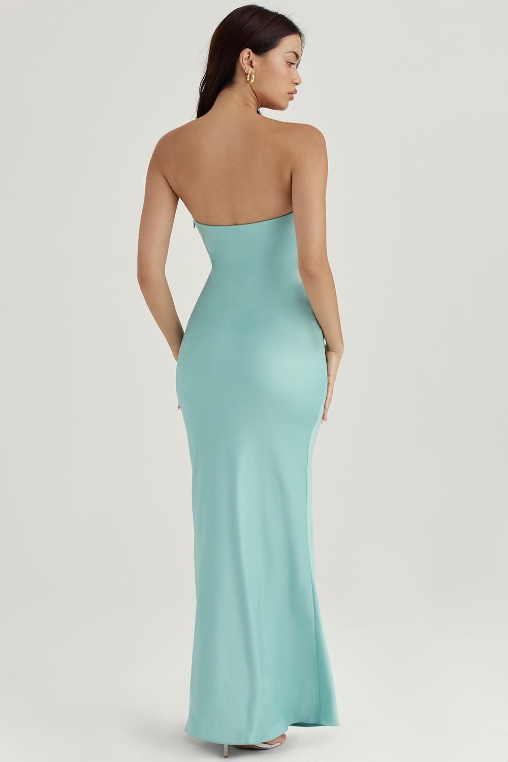Alette  jade satin strapless maxi dress Product Image