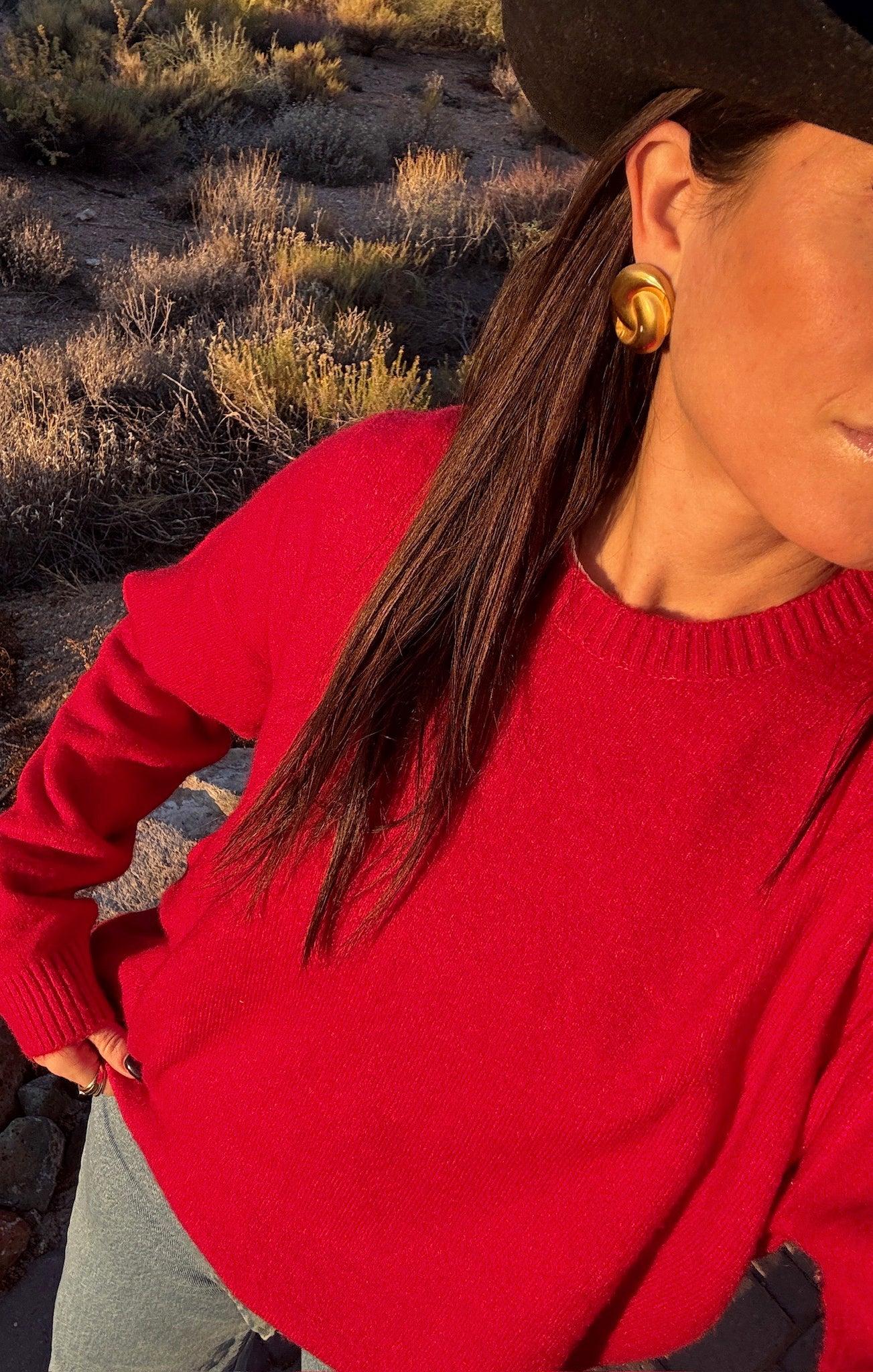 Feel Good Sweater ~ Red Knit Product Image