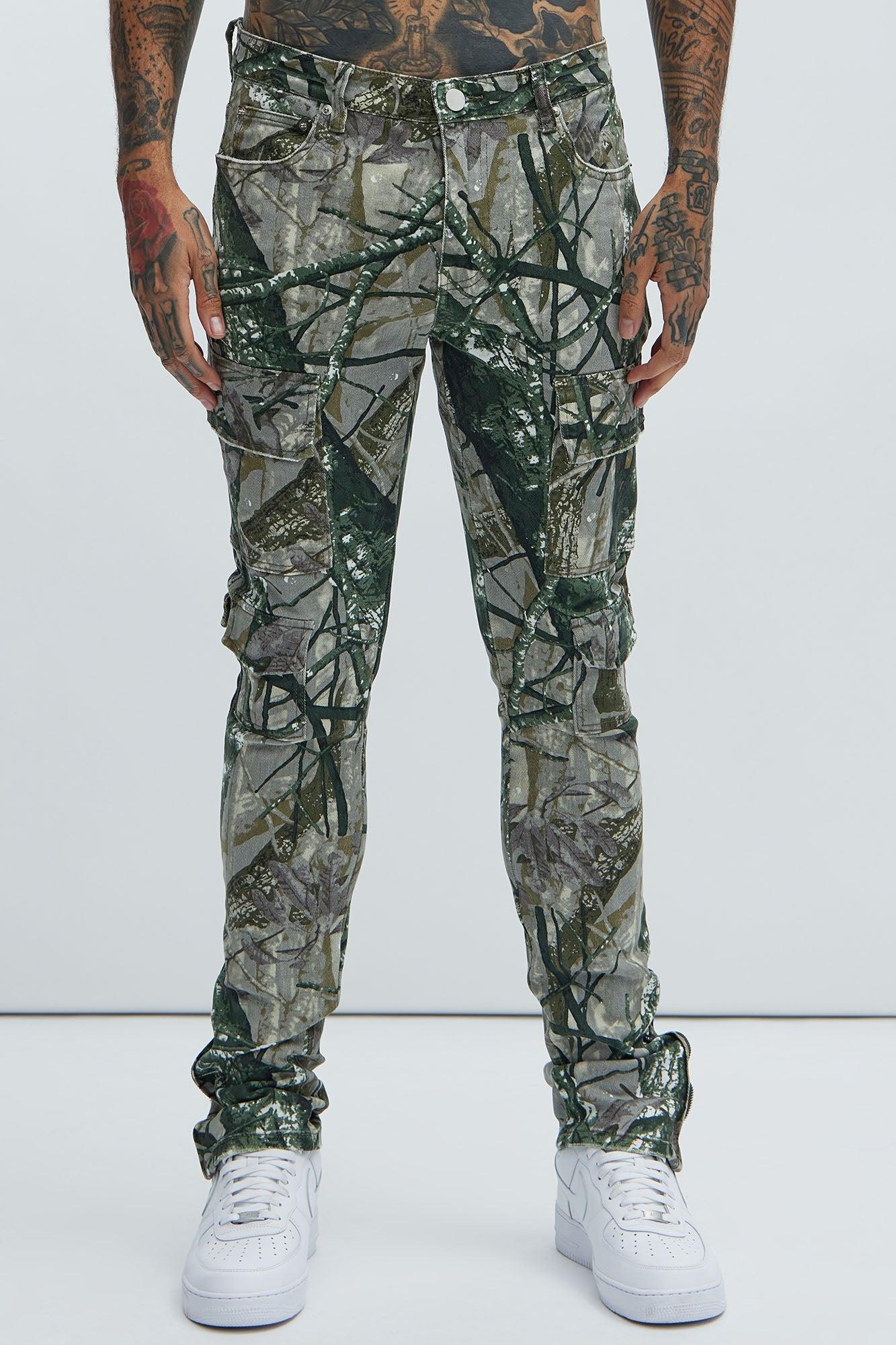 Convertible Stacked Skinny Flare Jeans - Taupe/combo Product Image