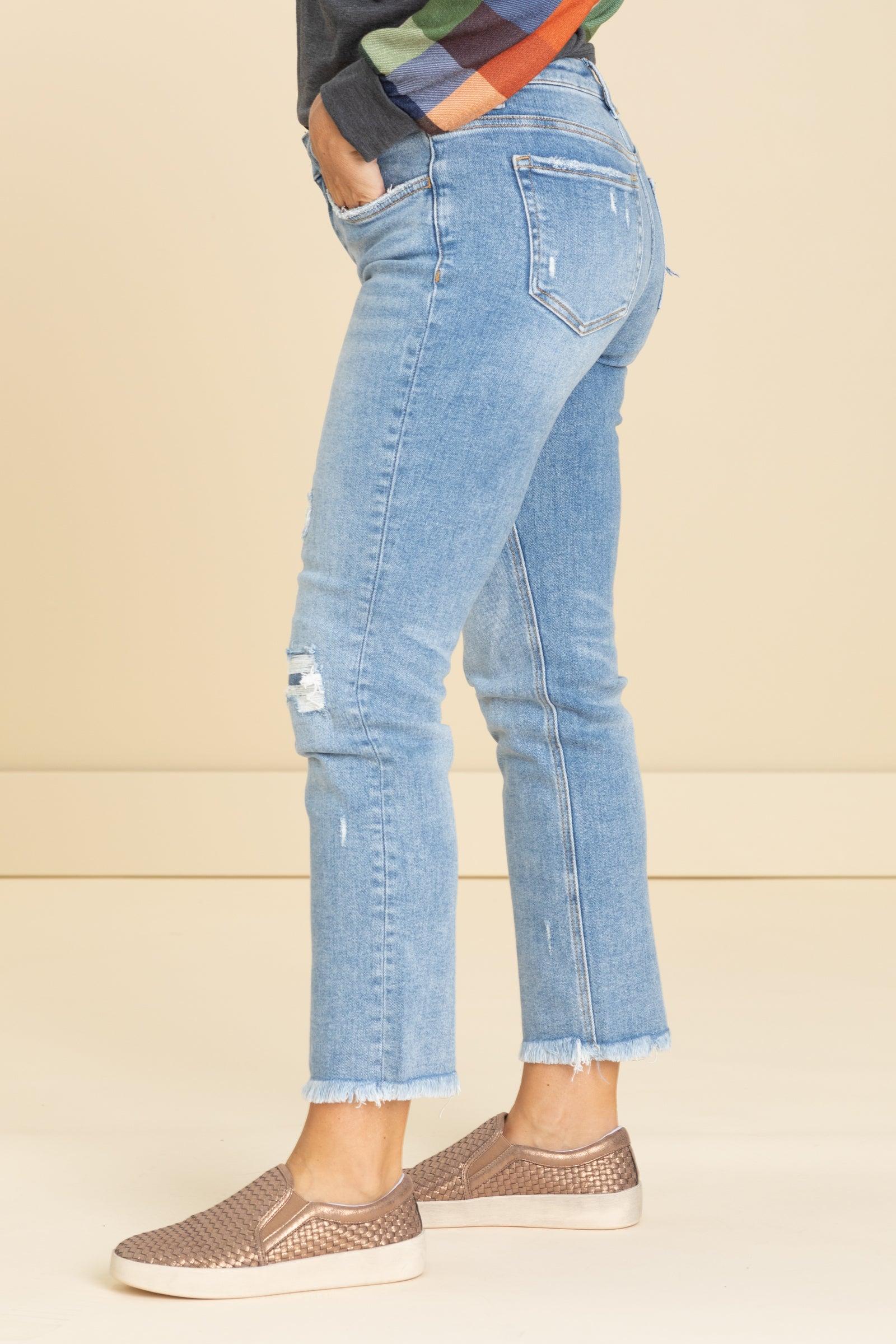 Lovervet Mid Rise Crop Slim Straight Jean Product Image