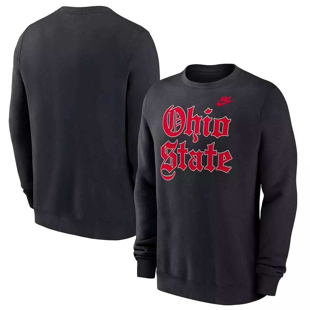 Men's Nike Black Ohio State Buckeyes Old English Fleece Sweatshirt,  Product Image
