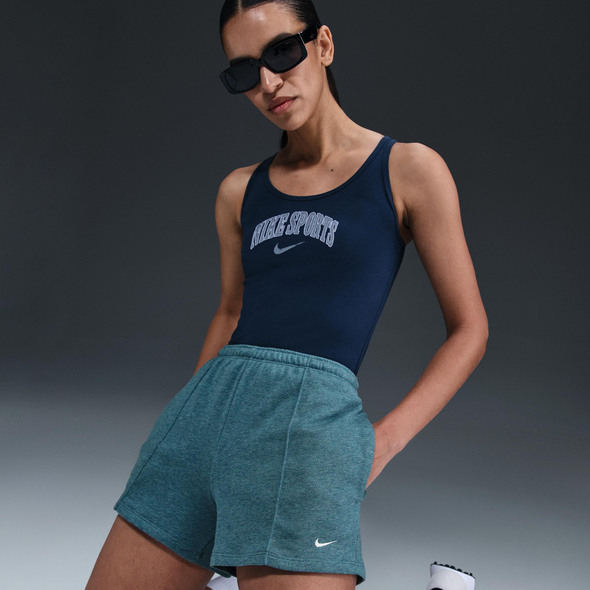 Womens Nike Sportswear Chill Terry Mid-Rise 4 French Terry Shorts | HF6940-006 Product Image