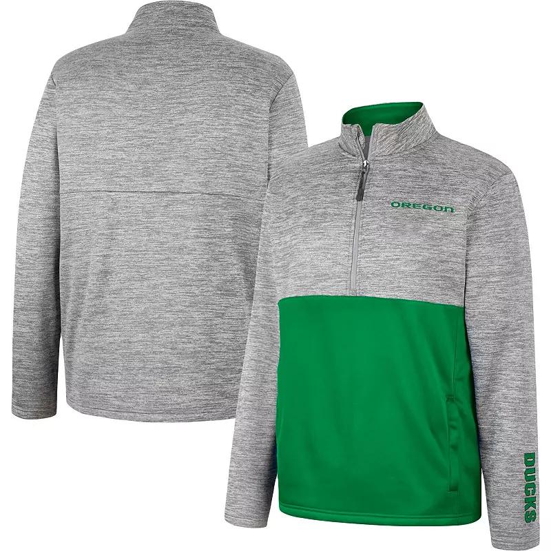 Men's Colosseum Heather Gray Oregon Ducks John Half-Zip Jacket, Size: Medium, Grey Product Image