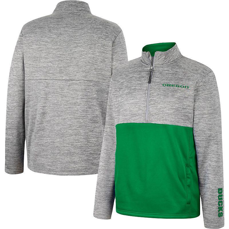 Men's Colosseum Heather Gray Oregon Ducks John Half-Zip Jacket, Size: Medium, Grey Product Image