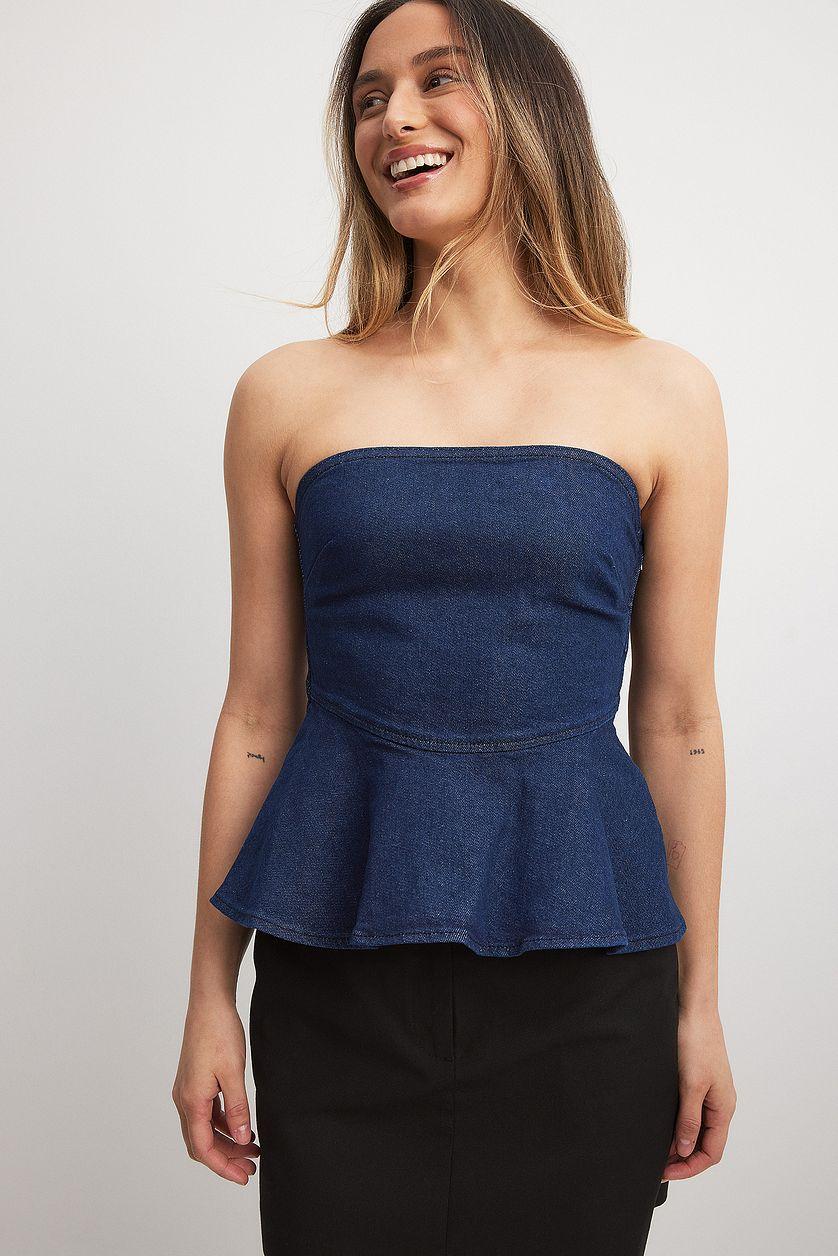 Peplum Denim Top Product Image