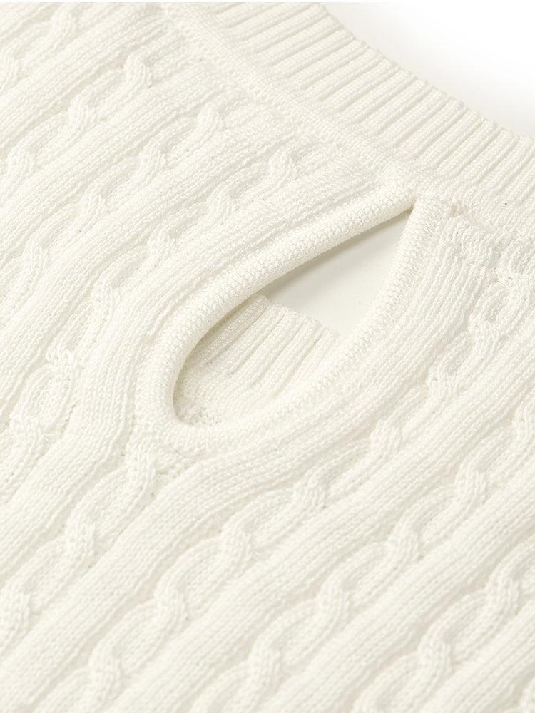 Acetate Knitted Striped Pullover Women Knit Top Product Image