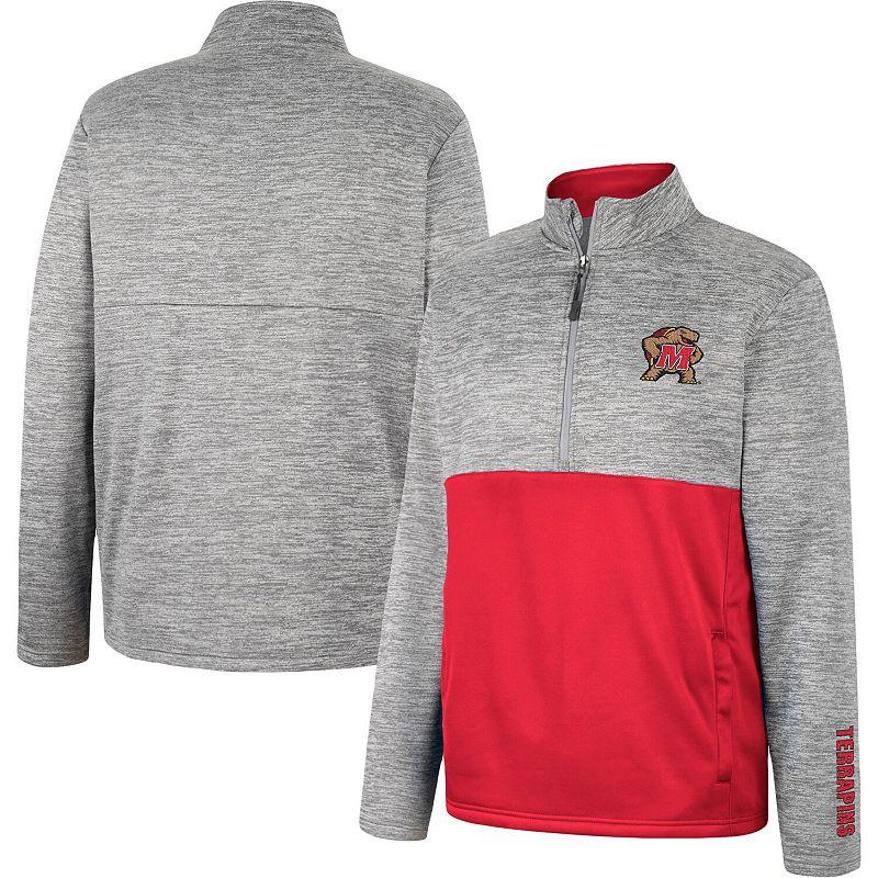 Men's Colosseum Gray Maryland Terrapins John Half-Zip Jacket, Size: Medium, Grey Product Image