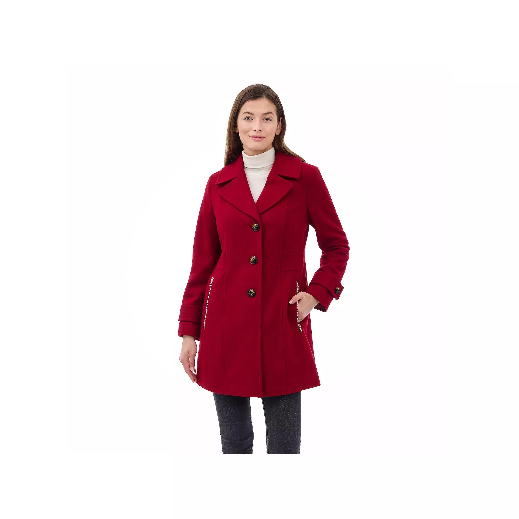 Women's London Fog Single Breasted Wool Blend Coat,  Product Image