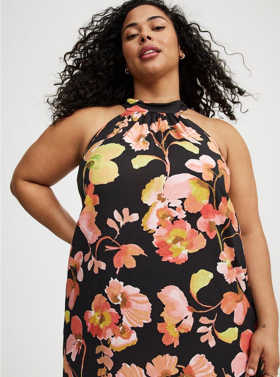 Midi High-Neck Tie-Back Dress Product Image