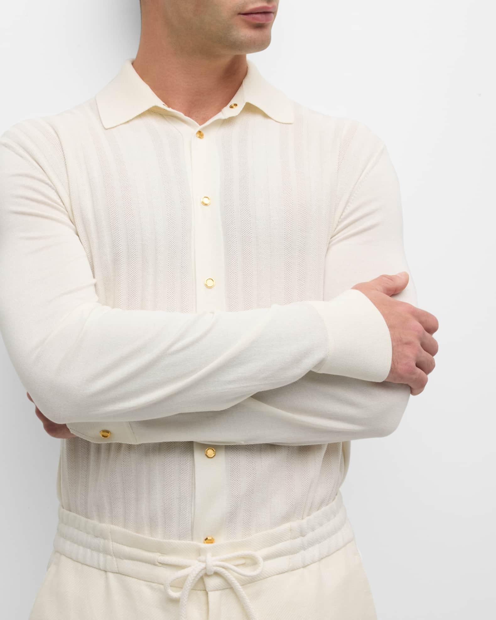 Men's Knit Button-Down Shirt Product Image