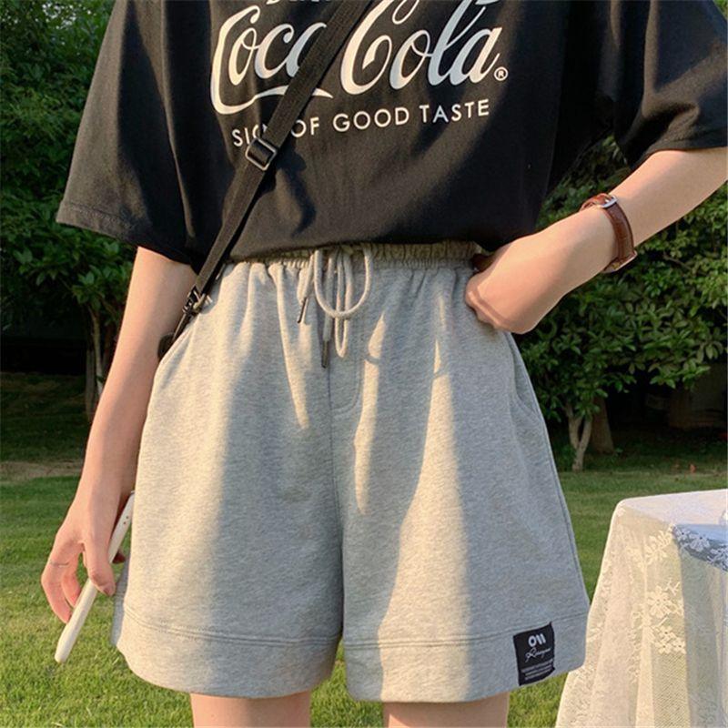 High Waist Wide-Leg Sweatshorts Product Image