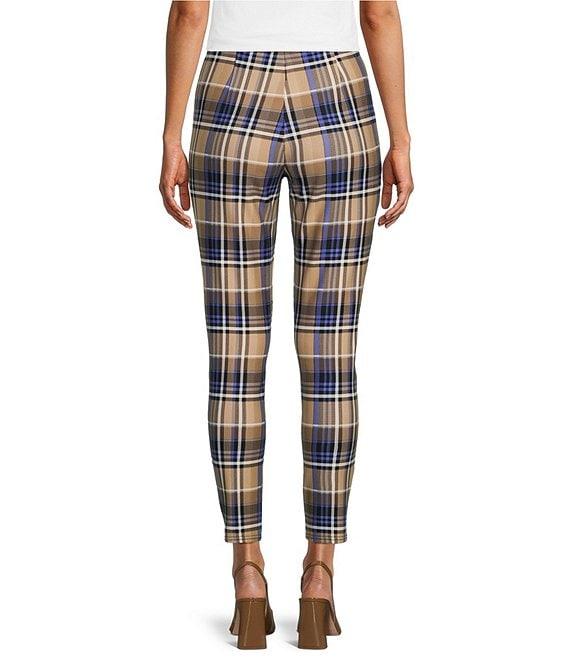 Slim Factor by Investments Ponte Knit Tannin Plaid No Waist Skinny Leg Leggings Product Image