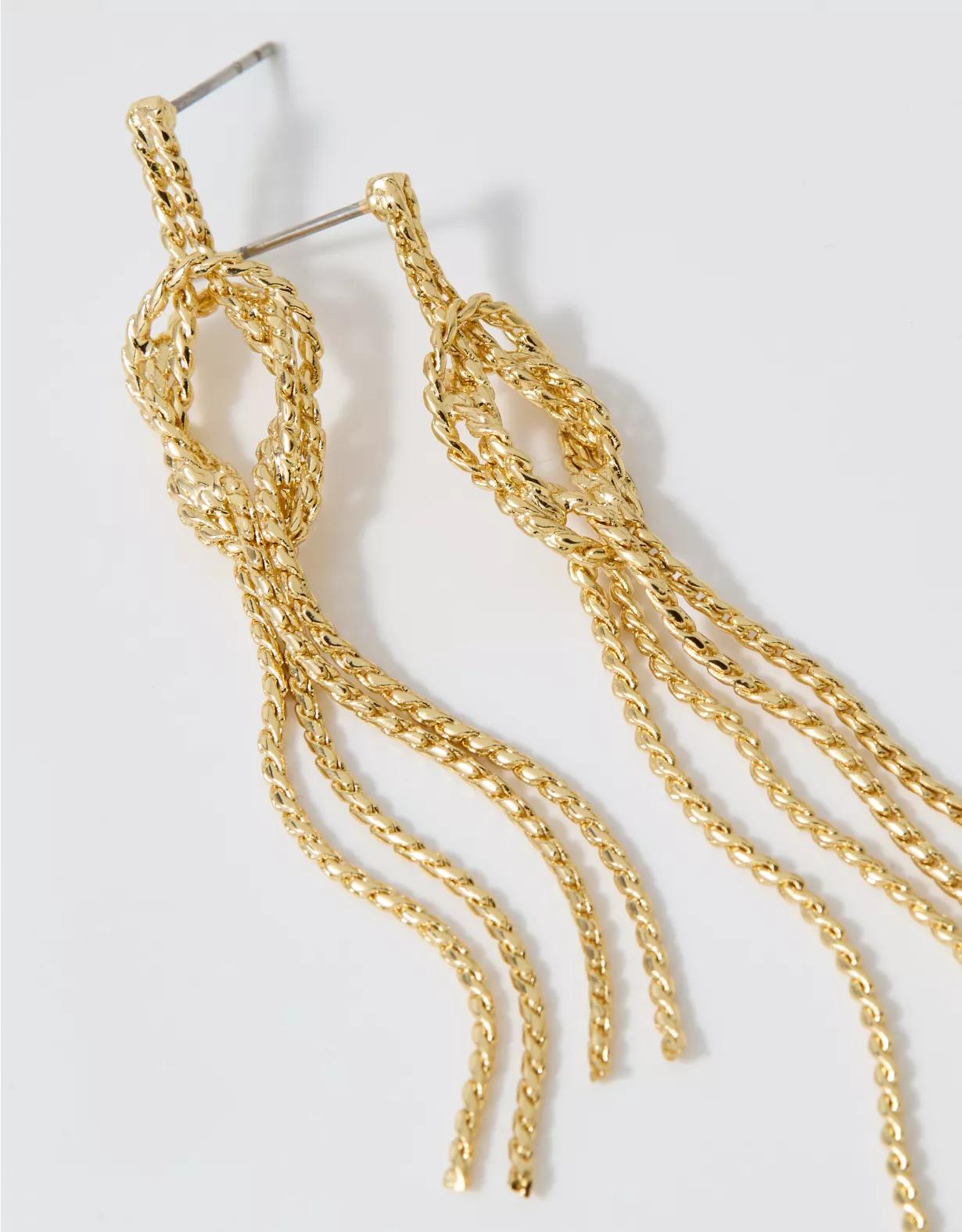 Aerie Chain And Knot Dangle Earrings Product Image