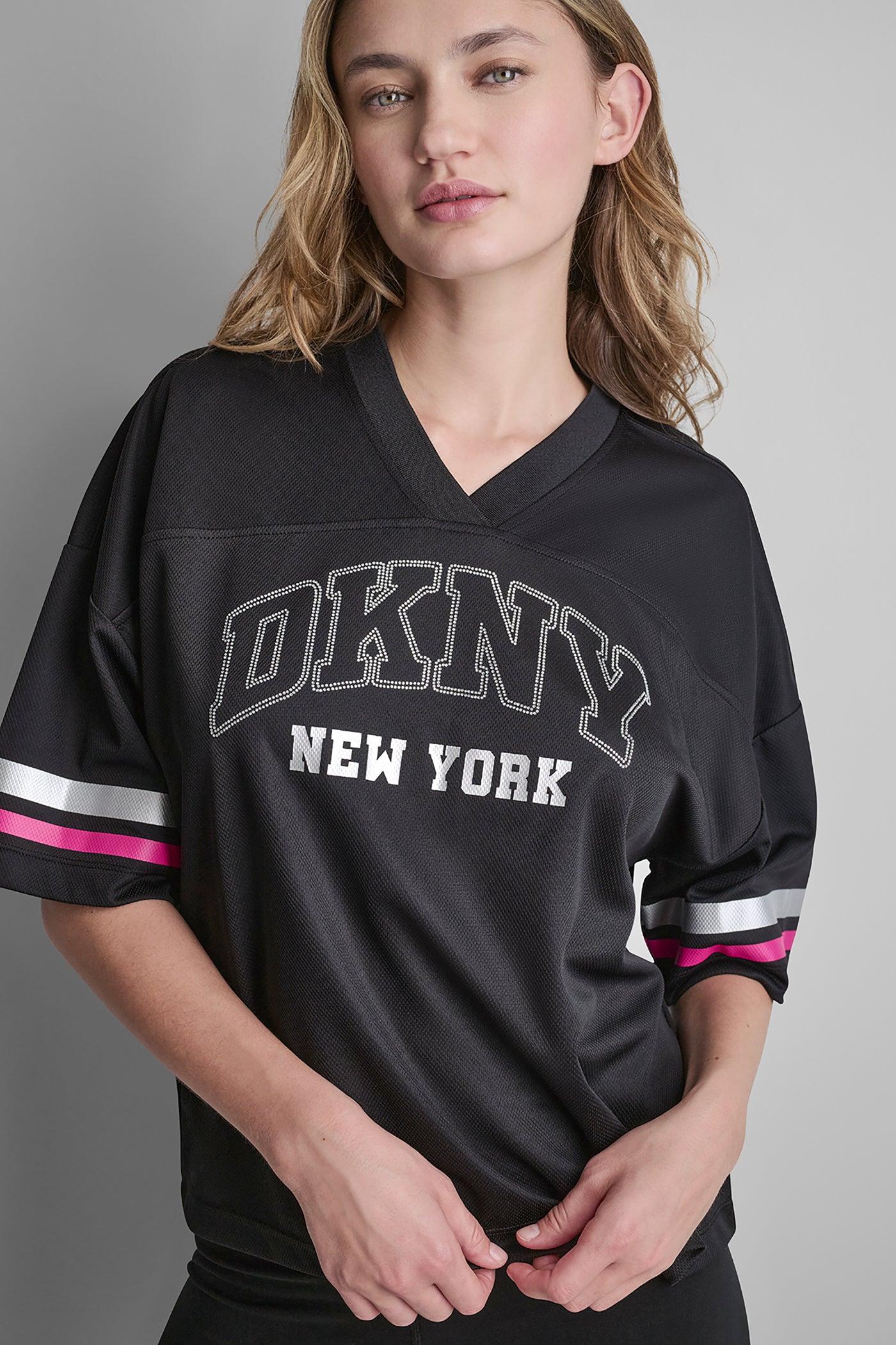 RHINESTONE VARSITY LOGO V-NECK JERSEY Product Image