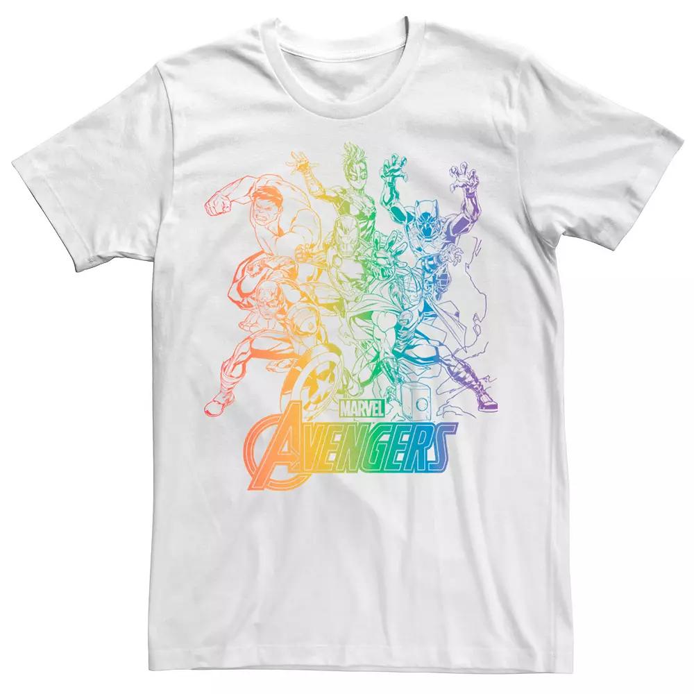 Adult Marvel Avengers Pride Rainbow Gradient Outline Tee, Men's,  Product Image