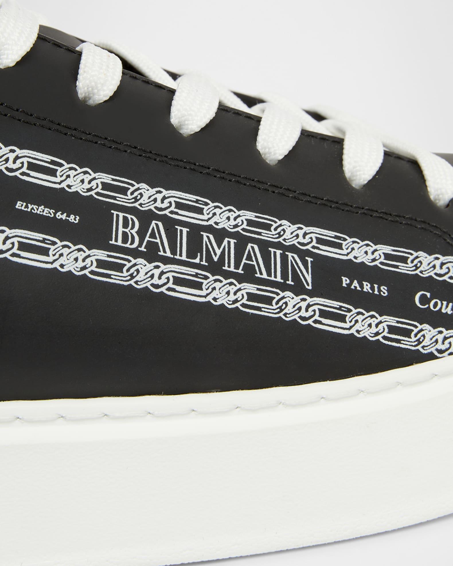 Men's B-Court Chain Logo Calfskin Low-Top Sneakers Product Image