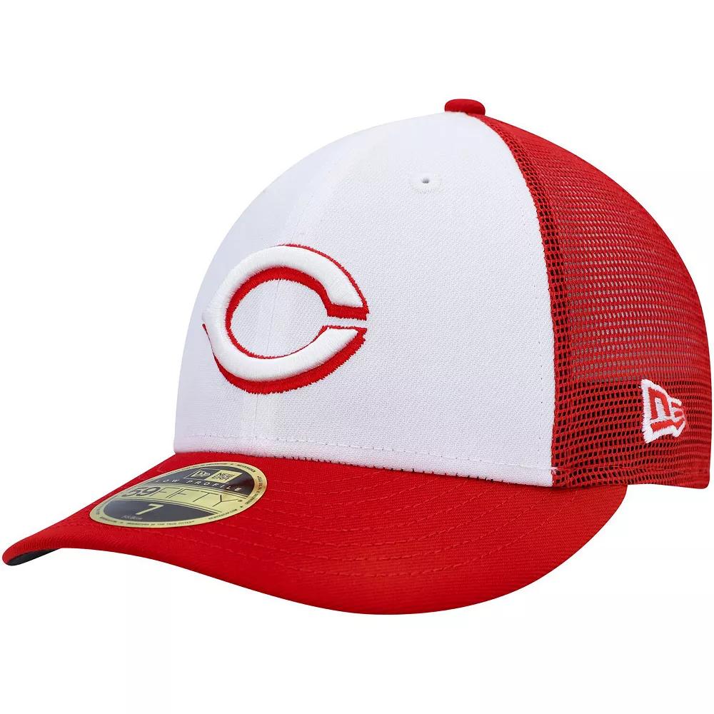 Men's New Era White/Red Cincinnati Reds 2023 On-Field Batting Practice Low Profile 59FIFTY Fitted Hat, Size: 7, Red White Product Image
