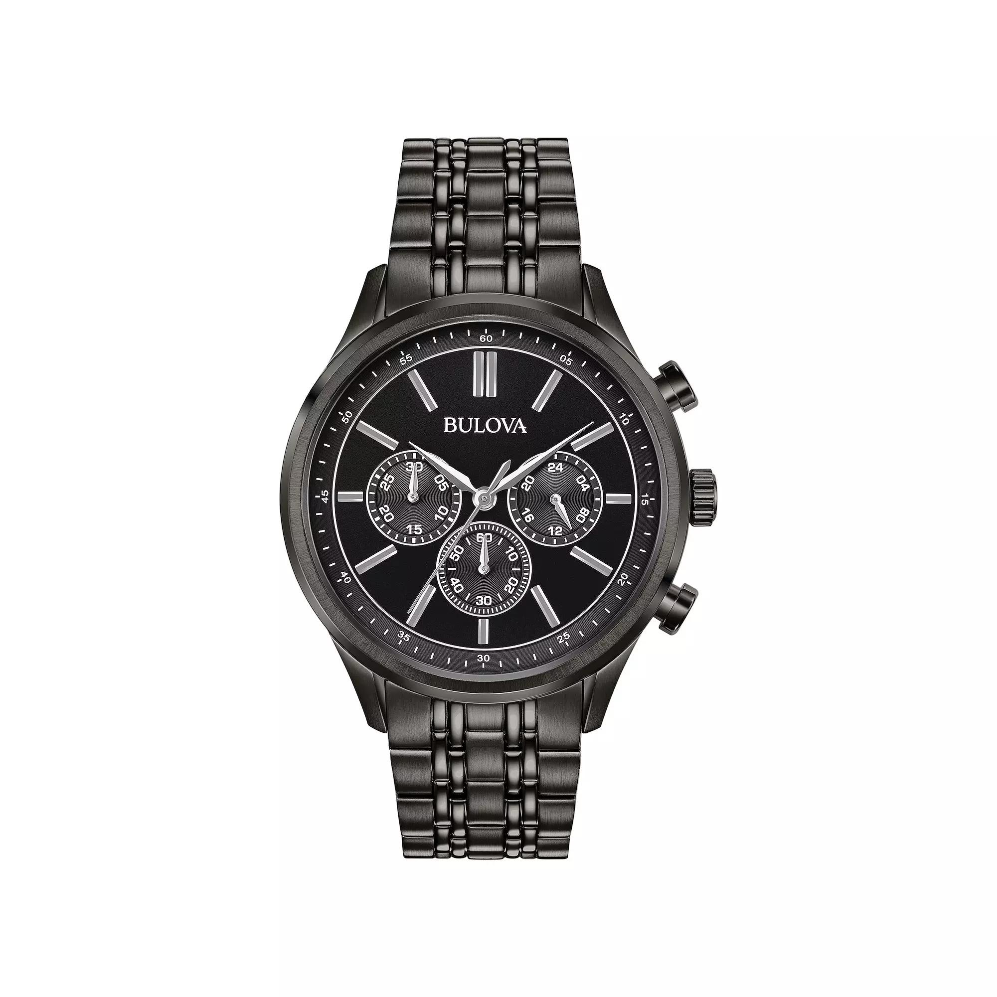 Bulova Men's Sport Black Ion-Plated Stainless Steel Chronograph Watch - 98A217,  Product Image