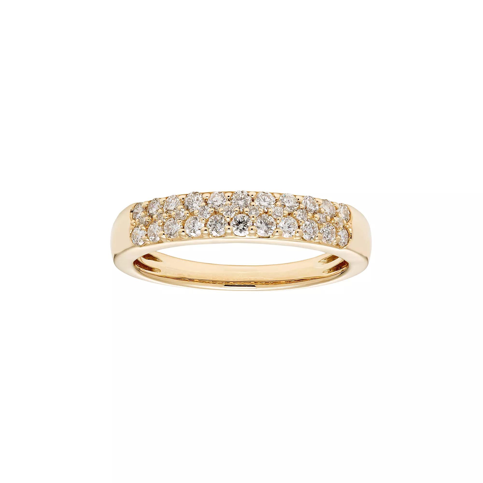 The Regal Collection 14k Gold 1/2 Carat T.W. IGL Certified Diamond Pave Wedding Band, Women's, Size: 6, Yellow Product Image