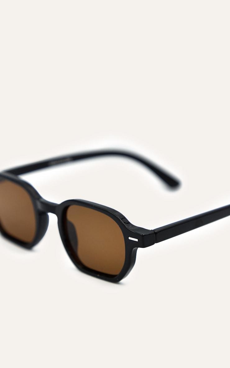 Black Square Brown Lens Sunglasses Product Image