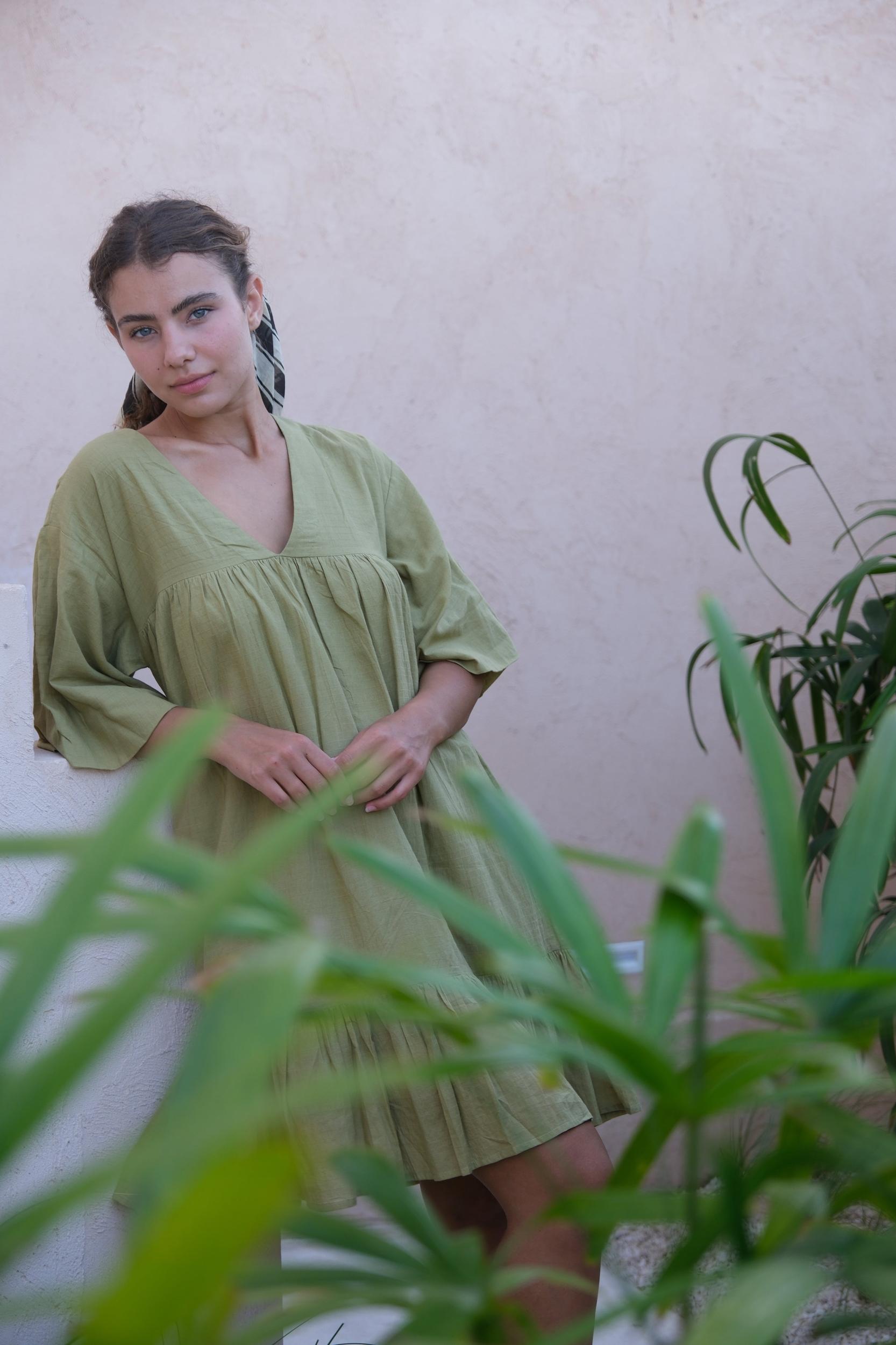 Olive Green Day Dress Product Image