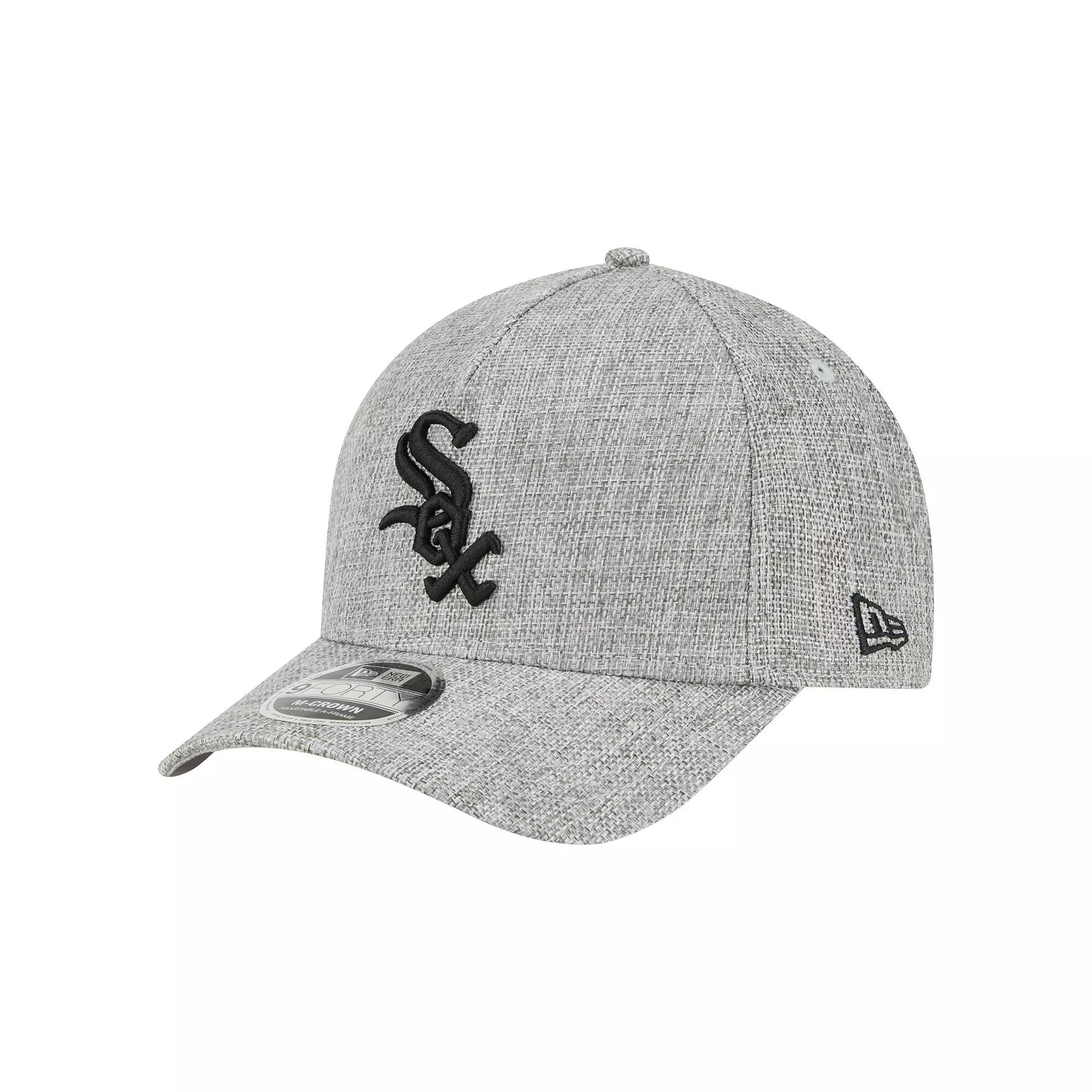 Men's New Era Gray Chicago White Sox Cotton Weave M-Crown A-Frame 9FORTY Adjustable Hat, Grey Product Image