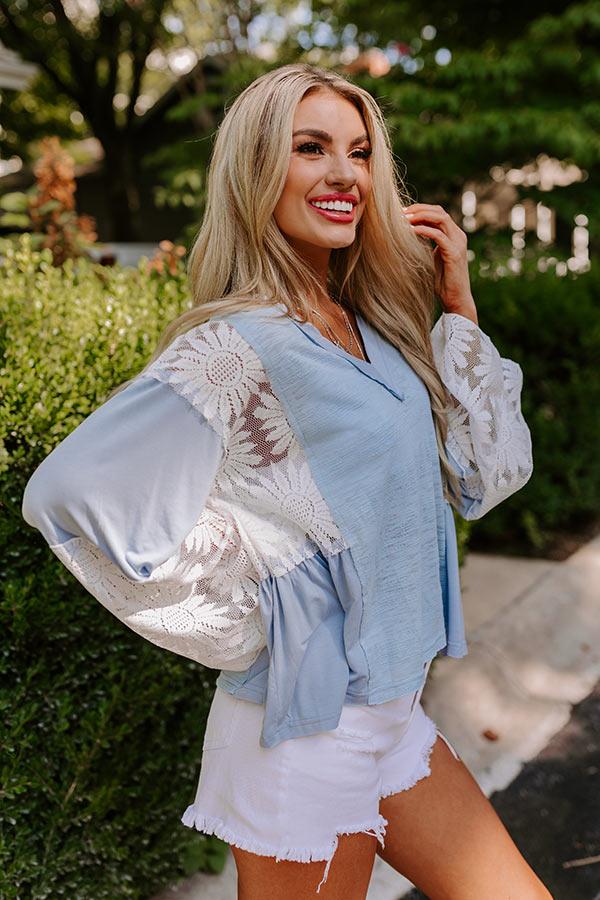 Tucson Market Knit Top in Sky Blue Product Image
