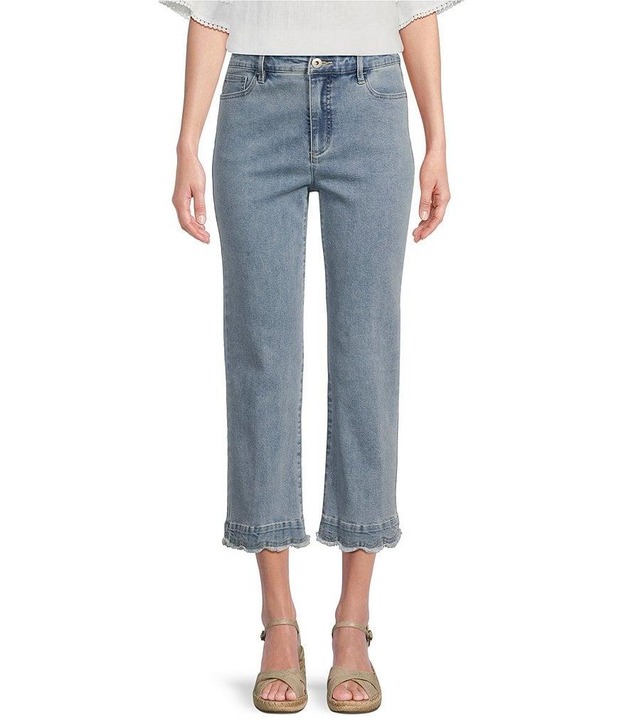 John Mark Scalloped Raw Hem 5-Pocket Ankle Jeans Product Image