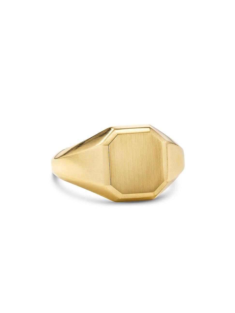 Mens Streamline Signet Ring in 18K Yellow Gold, 14mm Product Image