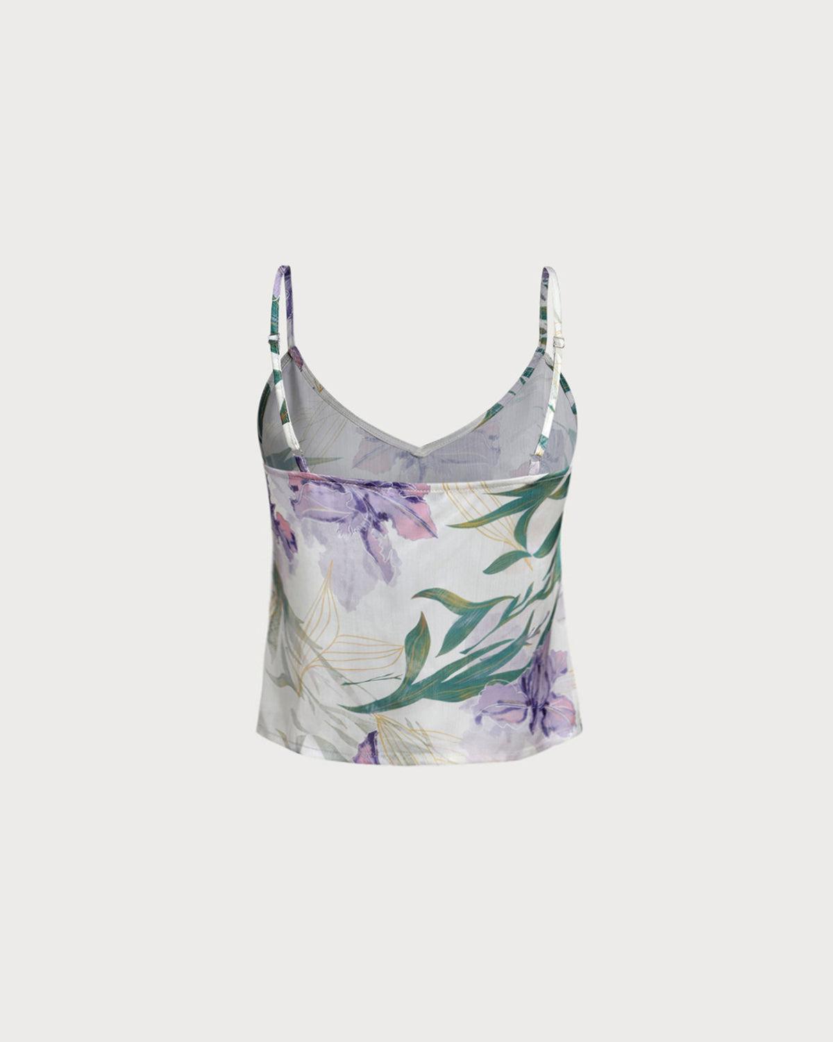 Green Floral Backless Camisole Product Image