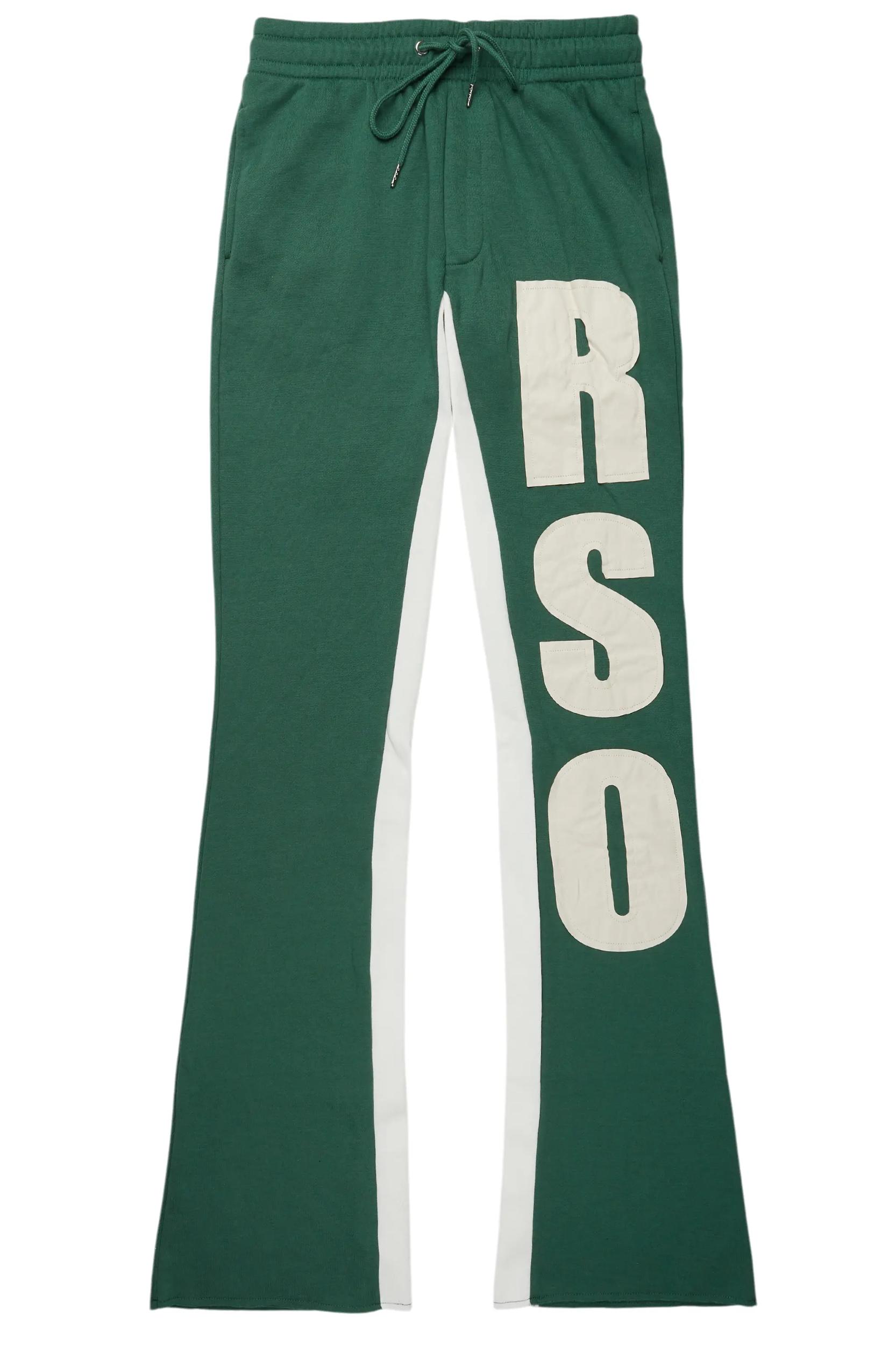 Uko Green Stacked Baggy Track Pant Male Product Image