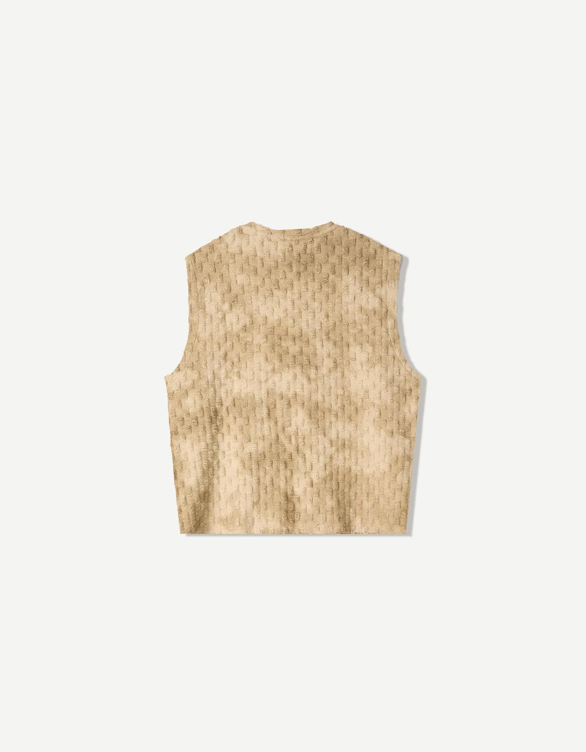 Faded-effect textured vest Product Image