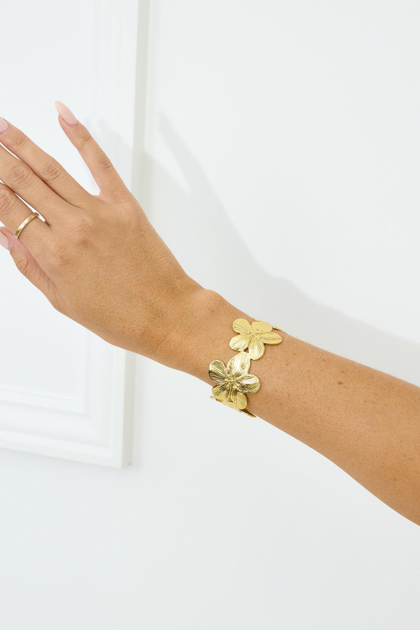 Petal Kisses Cuff Bracelet Gold Product Image