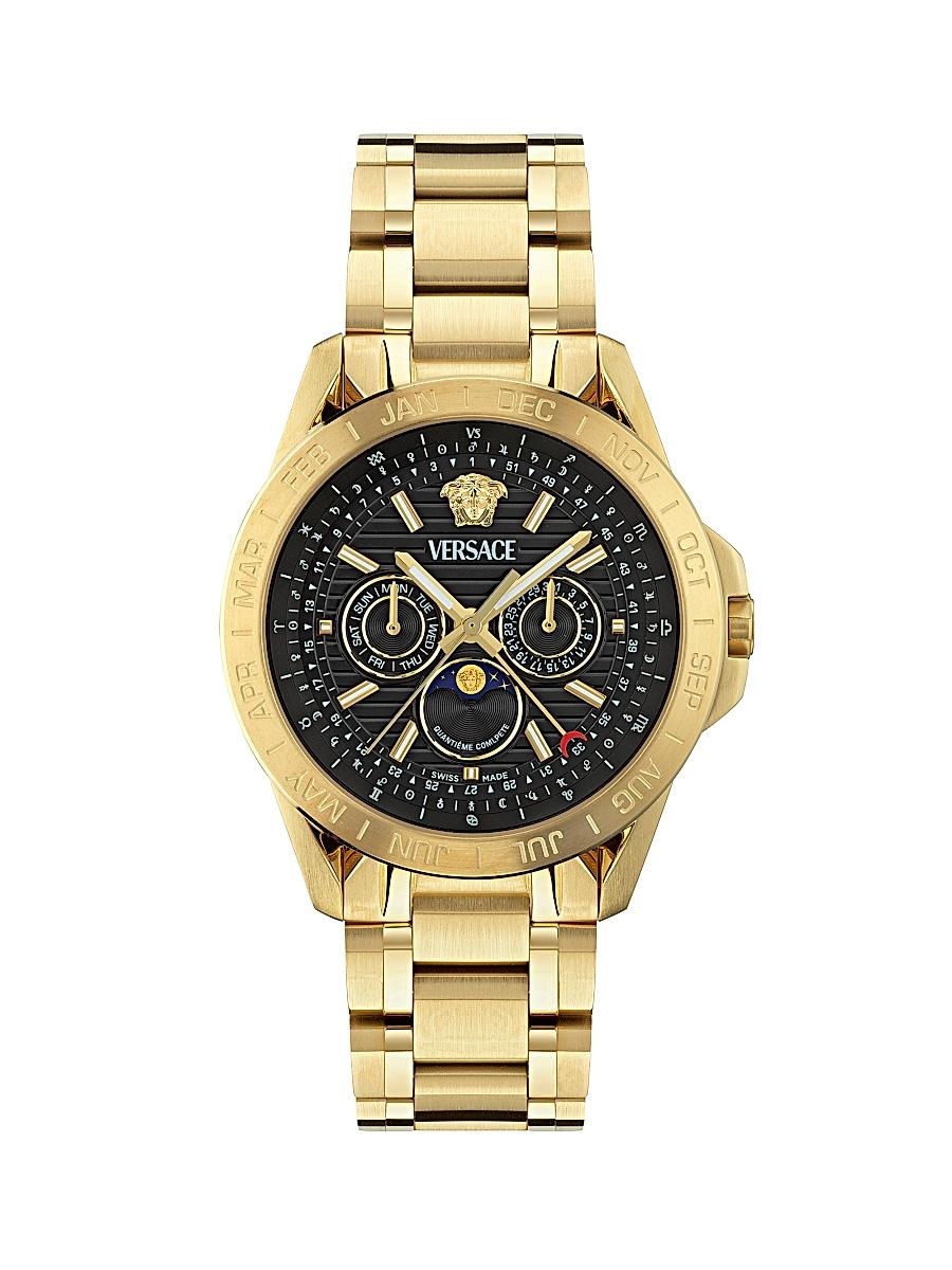 Mens V-Galaxy Moonphase Goldtone Bracelet Watch/43MM Product Image
