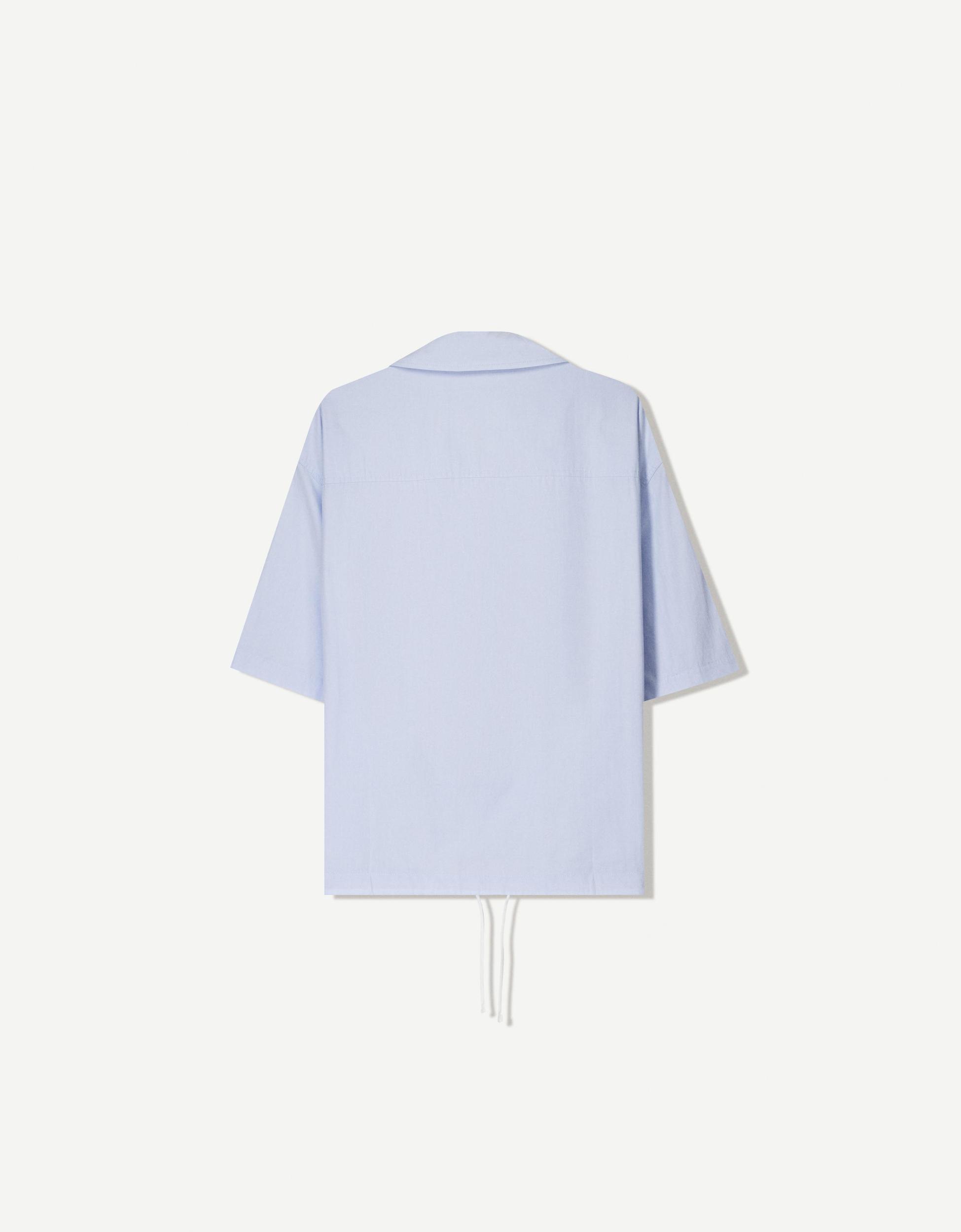 Oversize short sleeve poplin shirt Product Image
