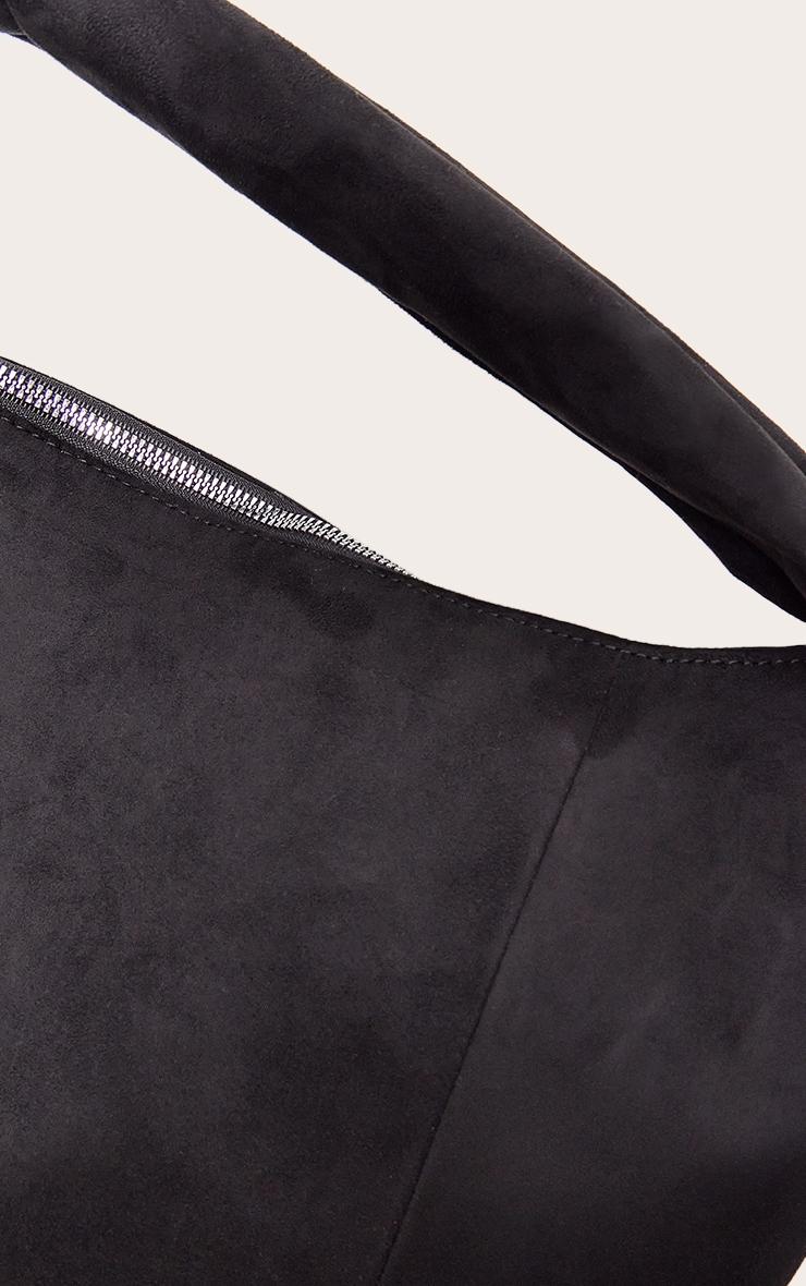 Black Oversized Faux Suede Tote Bag Product Image