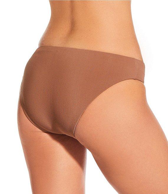 Gianni Bini Solid Ribbed Retro Hipster Swim Bottom Product Image