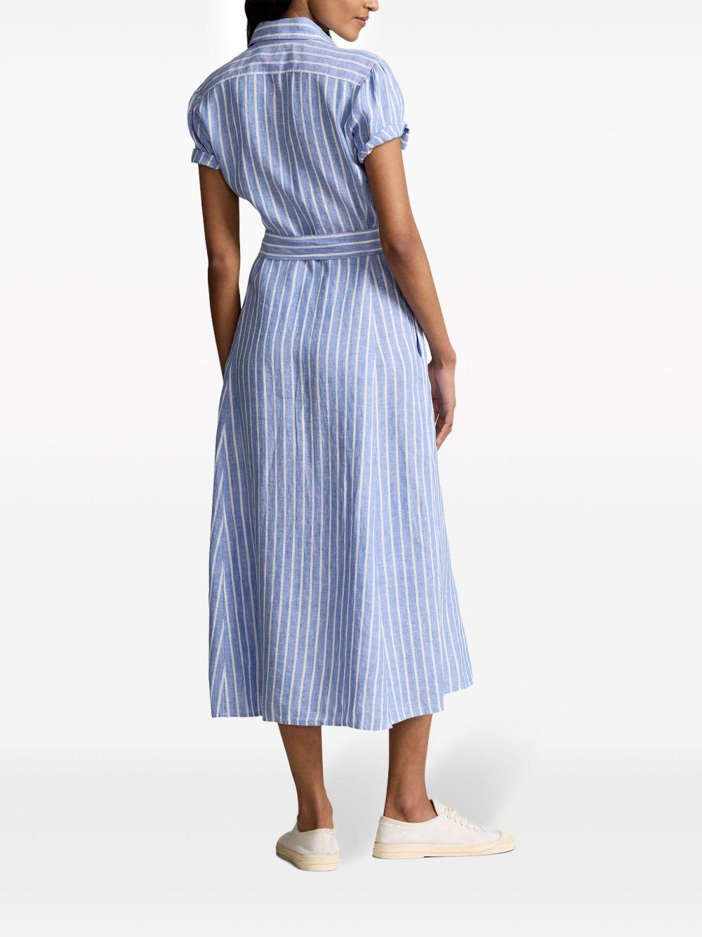 striped linen shirt-dress Product Image
