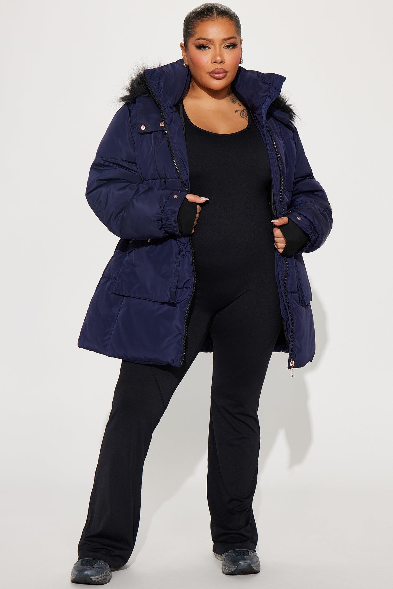 Cold Feelings Puffer Jacket - Navy Product Image