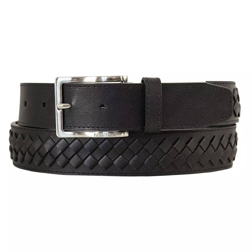 Men's Nautica Center Woven Leather Belt,  Product Image